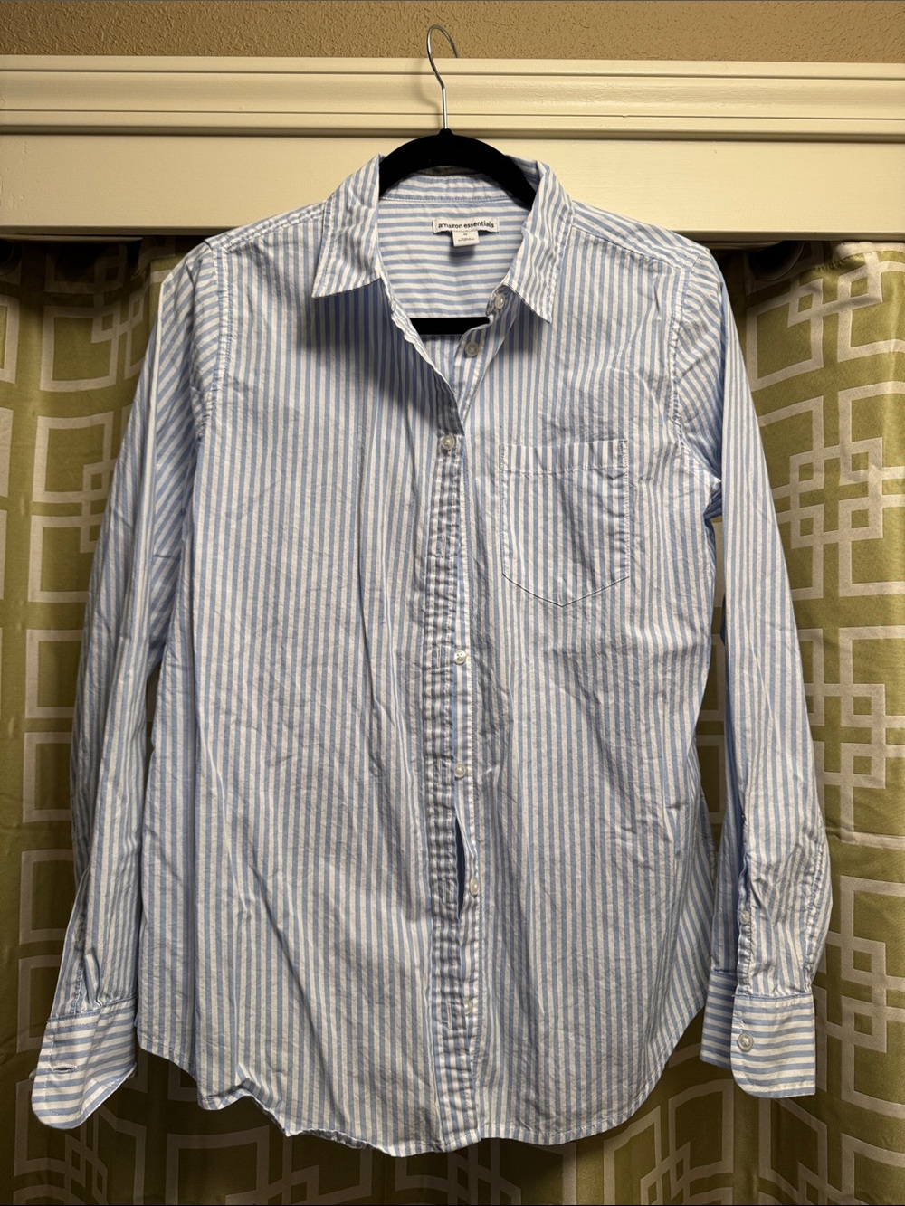 Women’s Blue Stripe Button-Down Shirt - Classic Casual